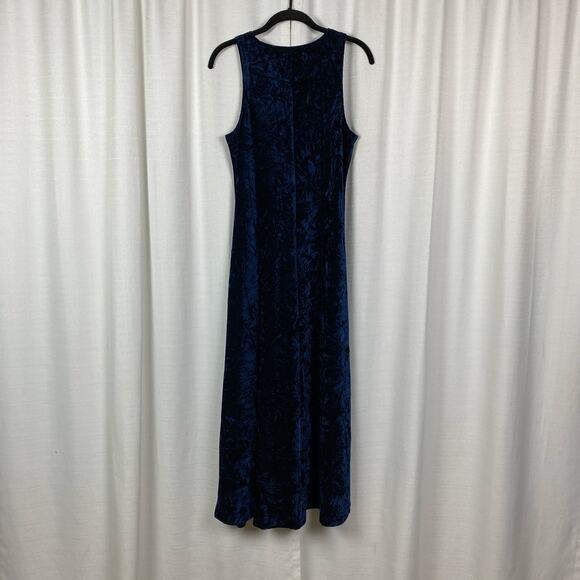 Natural Life Dark Blue Crushed Velvet Sleeveless Maxi Dress Sz.XS - Picture 9 of 14